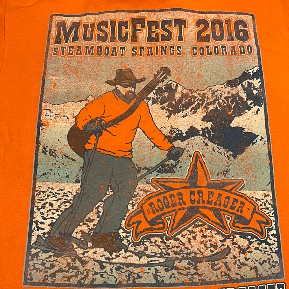 Roger Creager 2016 Music Fest Shirt Steamboat Springs Colorado Country Fall LS S